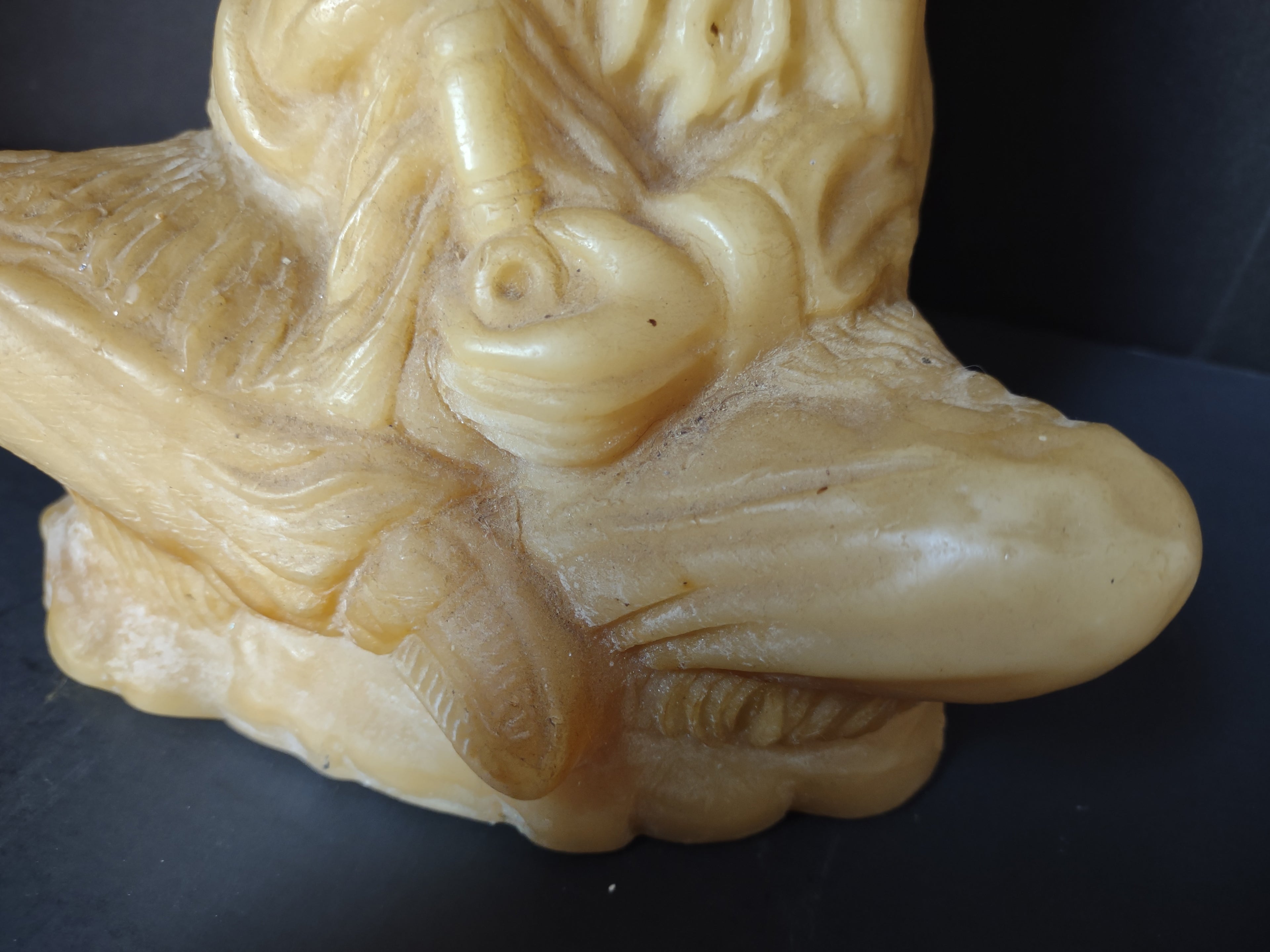 Vintage Beeswax Native American Chief Seated Figure Candle [7112]
