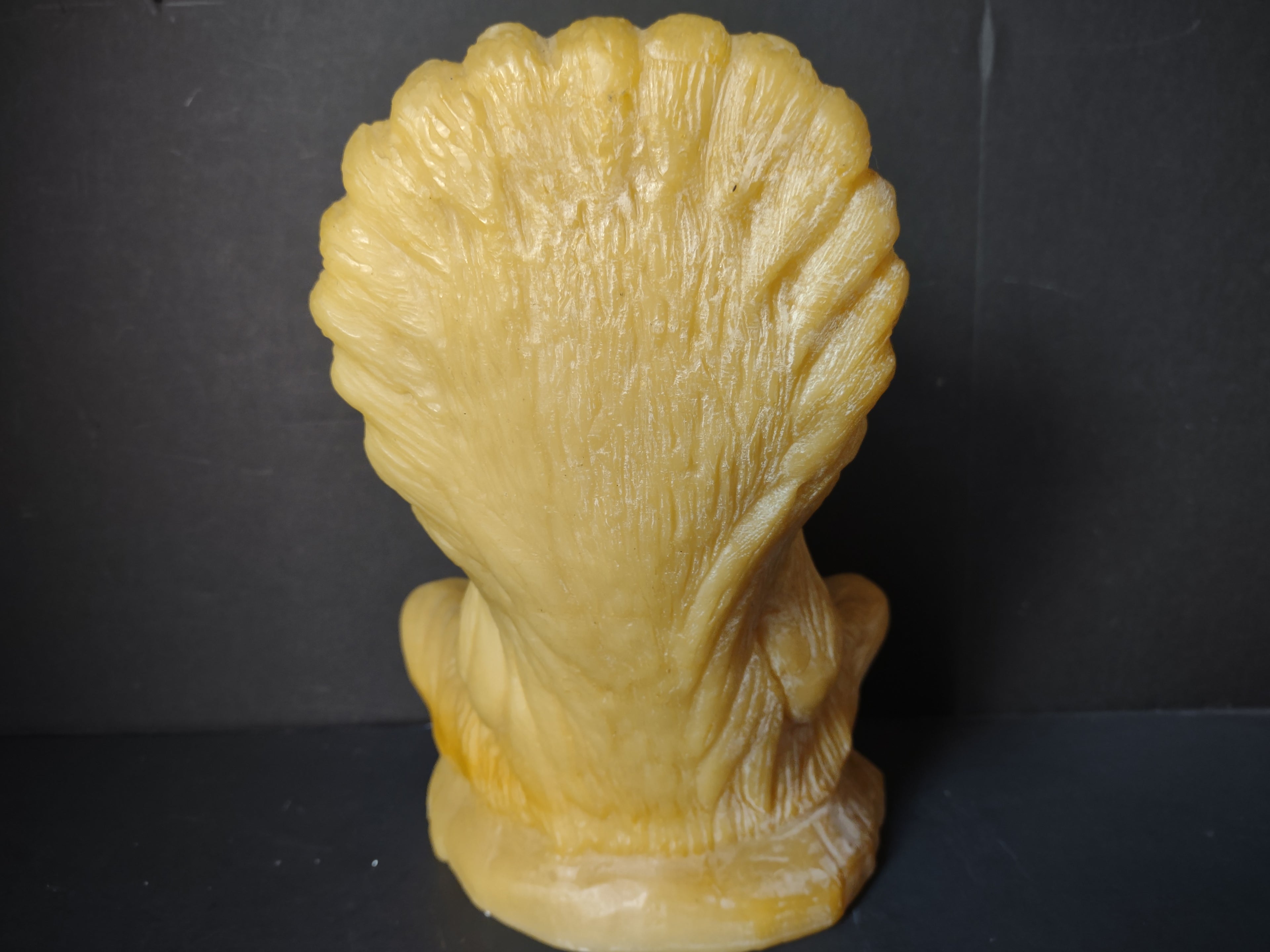 Vintage Beeswax Native American Chief Seated Figure Candle [7112]