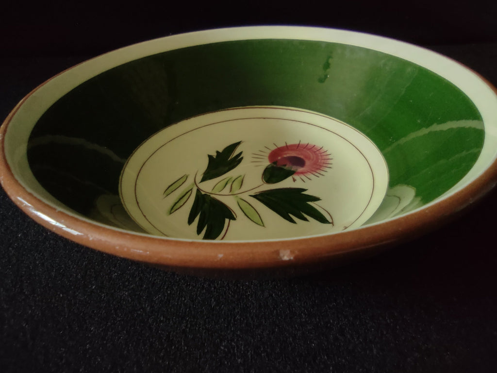 Stangl Pottery Thistle fruit bowl rim detail