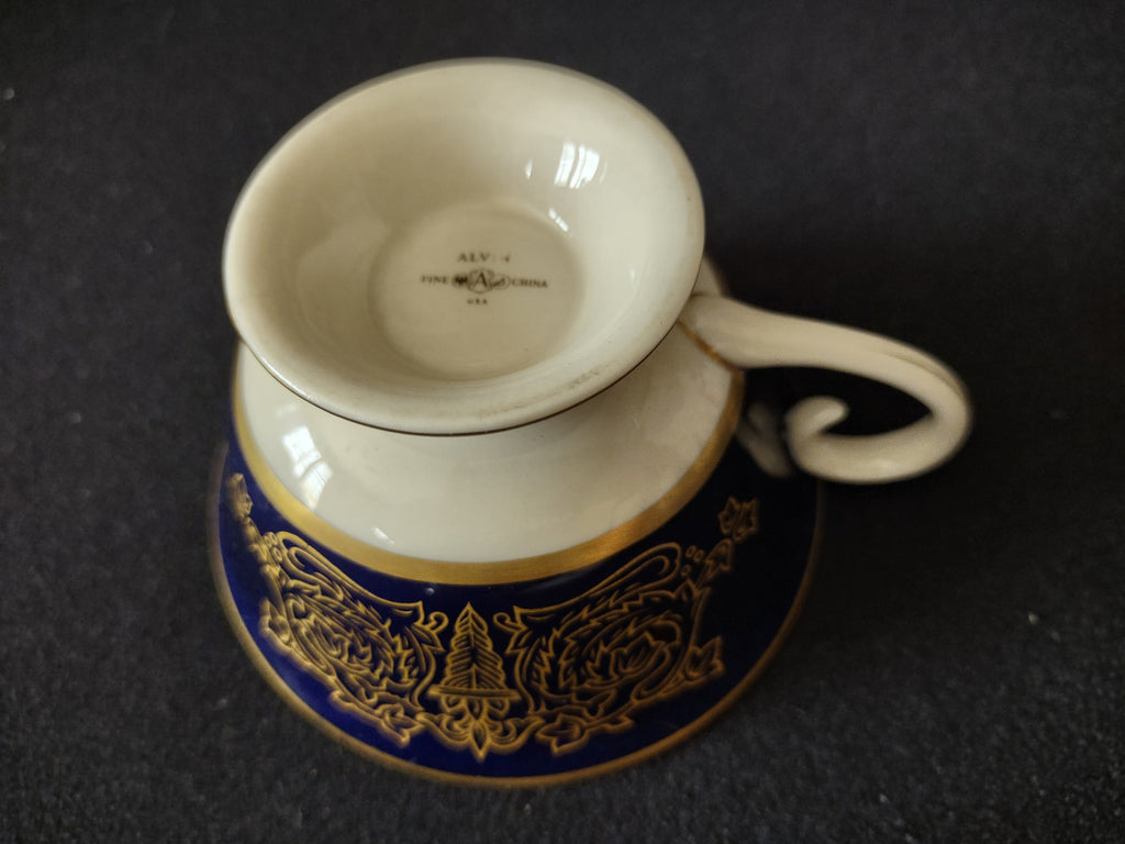 Alvin USA cobalt blue cup backstamp view