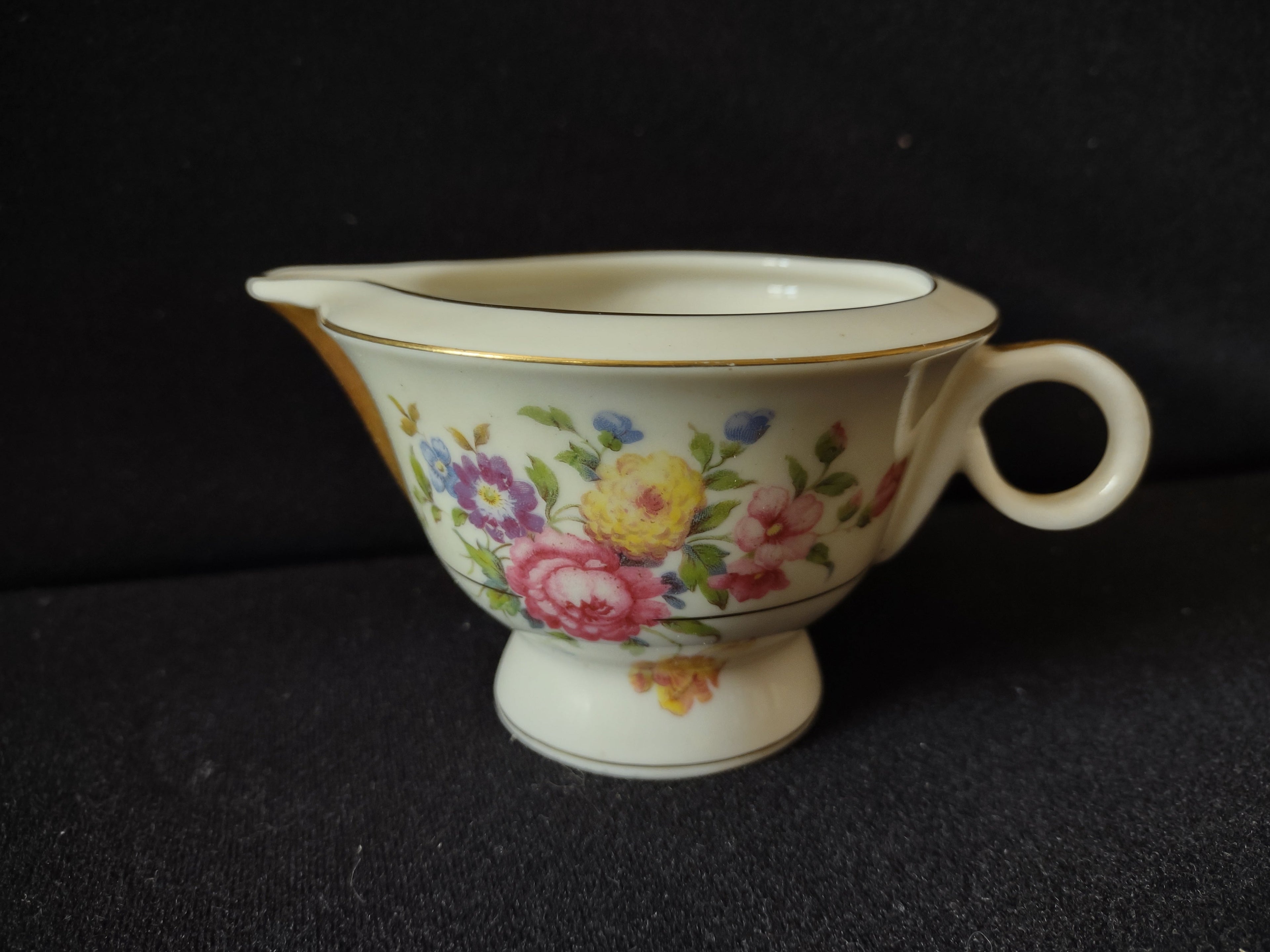 Theodore Haviland Pasadena creamer with ruler showing height approx 3 inches