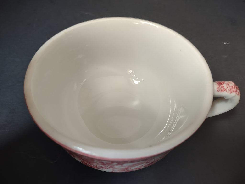 Vintage Shenango China Red Rose Transferware Teacup [7141]