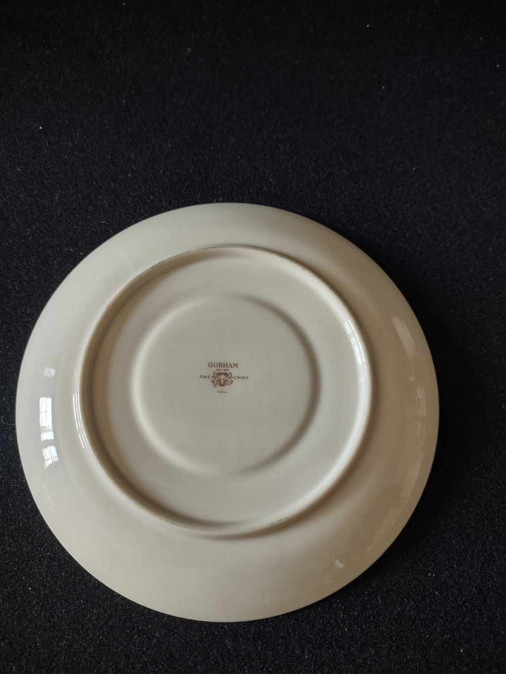 Vintage Durham Fine China Cobalt Blue & Gold Cup & Saucer Set - cup interior