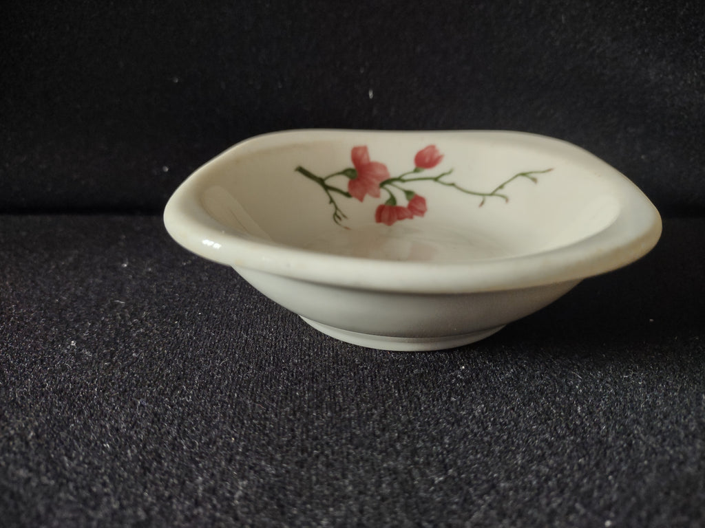 Vintage Syracuse China Trend Pink Floral Blossom Square Plate Imperfect [7122]