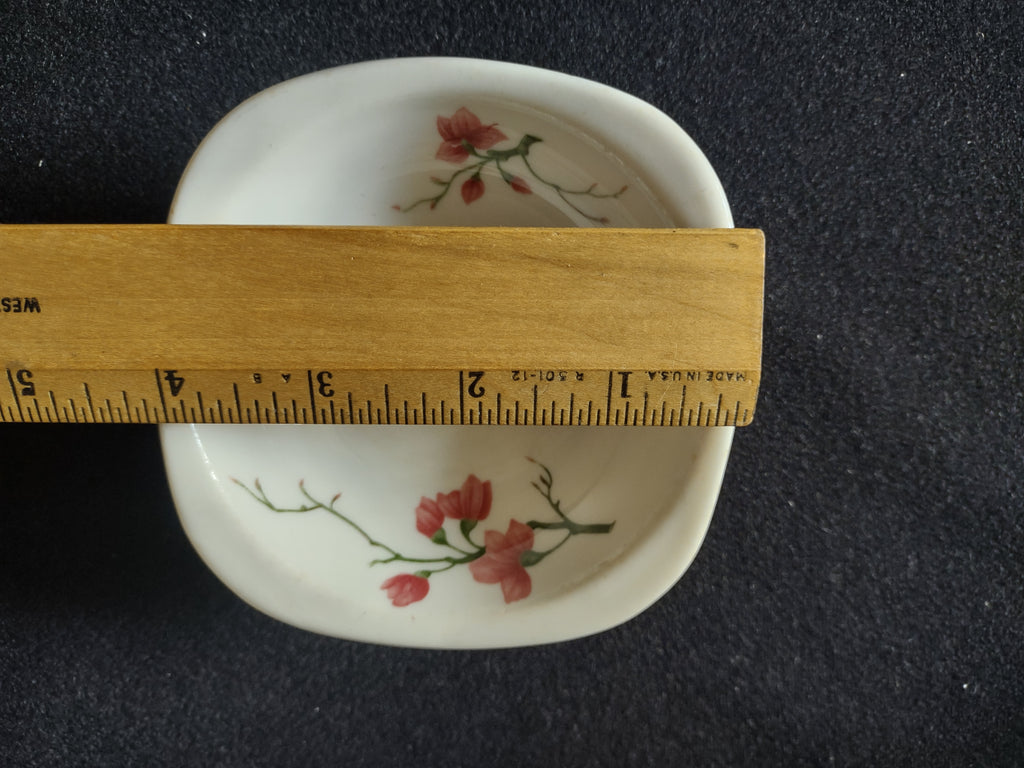Vintage Syracuse China Trend Pink Floral Blossom Square Plate Imperfect [7122]