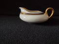 Limoges France white and gold Greek key creamer side view