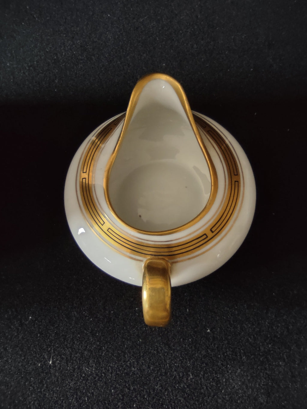 Limoges France creamer with ruler showing 3.5 inch width