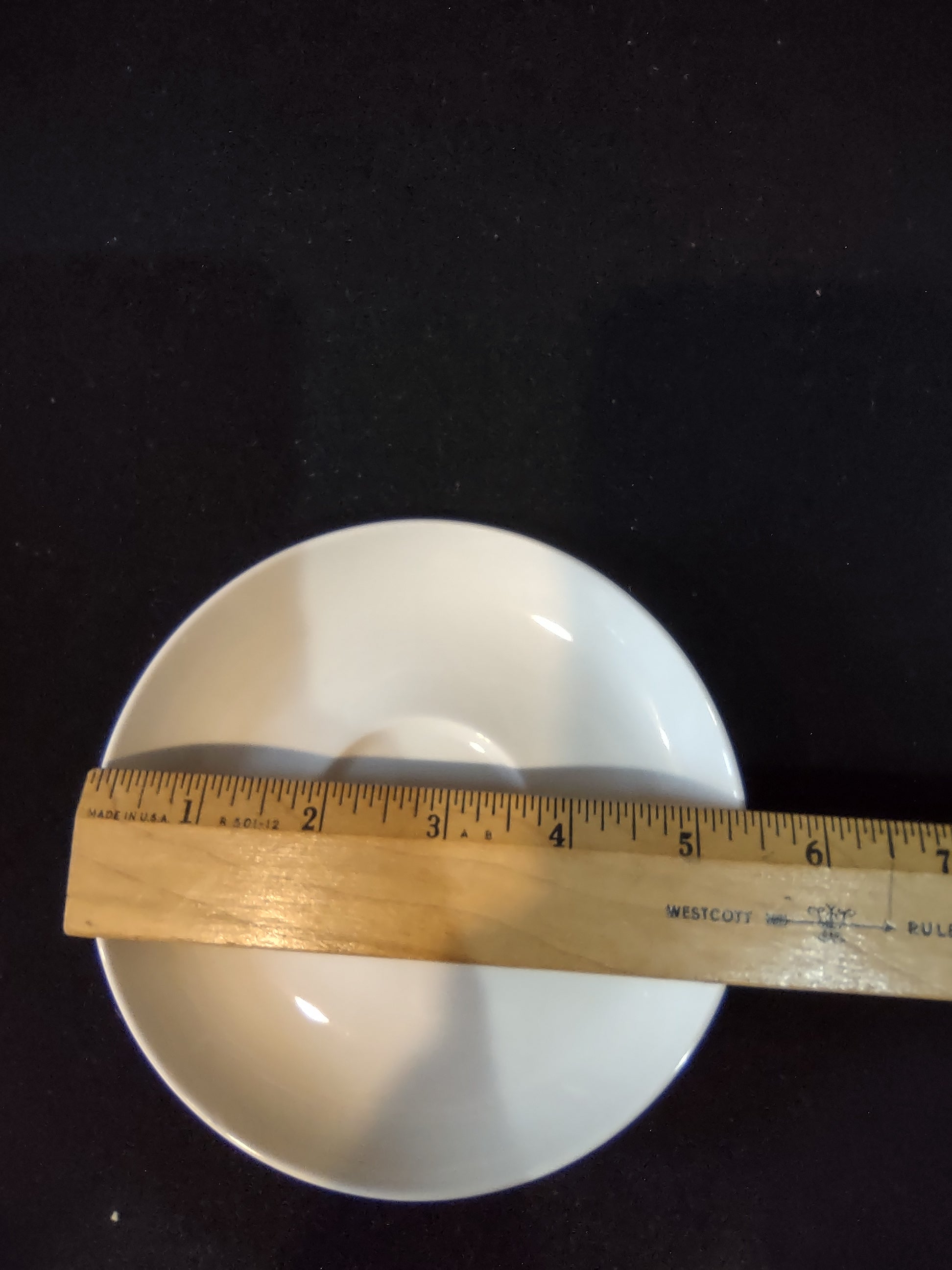 Franciscan Whitestone Ware saucer size measurement ruler
