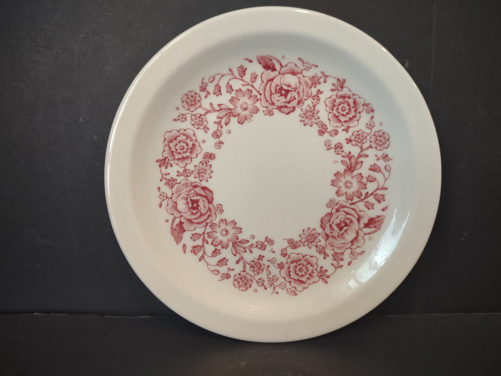 Vintage Wellsville China Lenore Pink Rose Transferware Plate [7146]