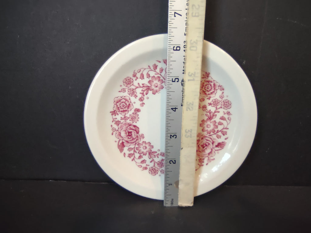 Vintage Wellsville China Lenore Pink Rose Transferware Plate [7146]