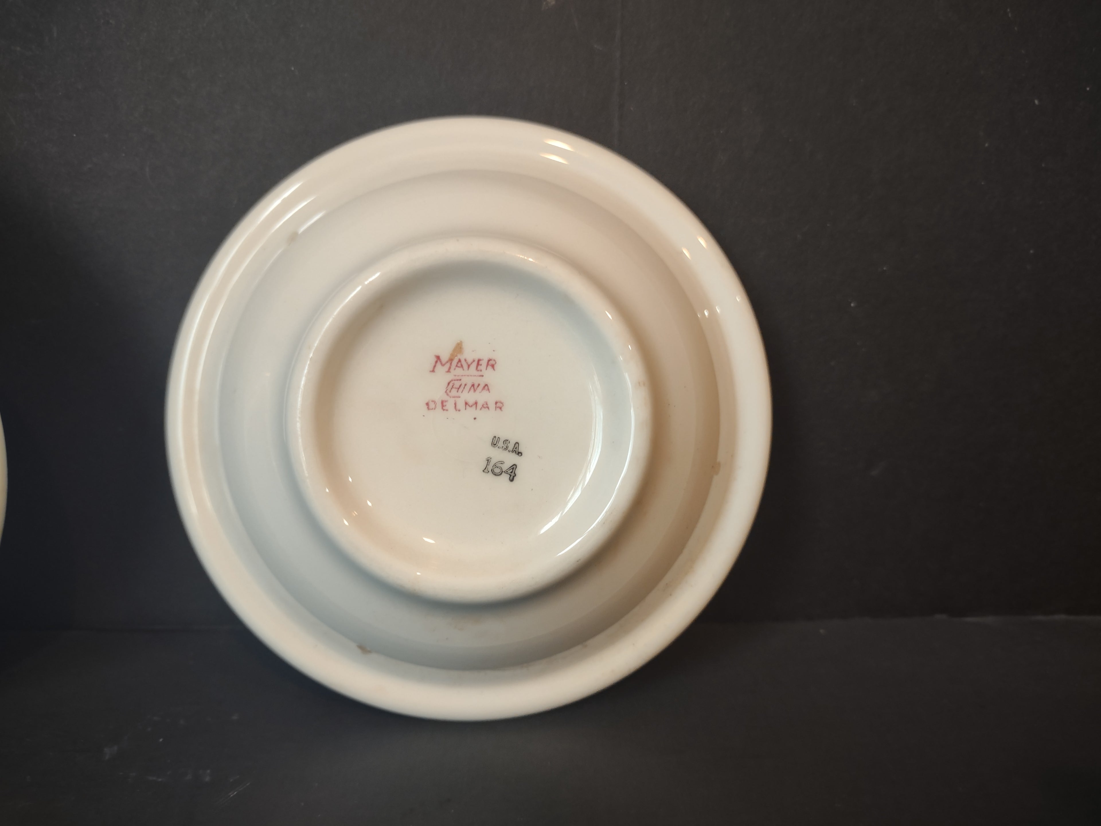 Vintage Mayer China Delmar Pink Floral Transferware Berry Bowls Set of 2 [7147]