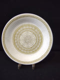 Vintage Olive Green Mandala Medallion Stoneware Plate - back/bottom