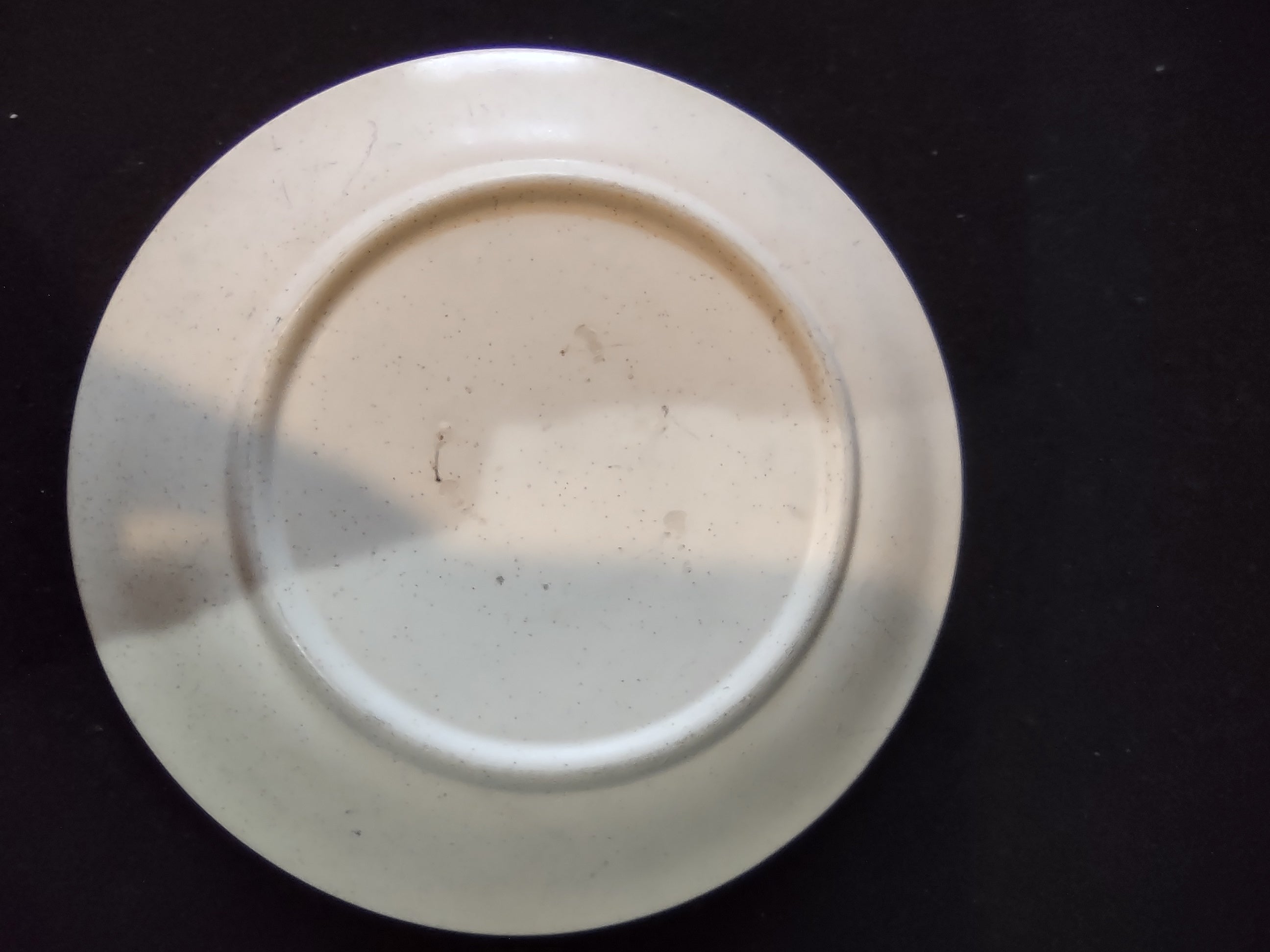 Vintage Olive Green Mandala Medallion Stoneware Plate - angle view