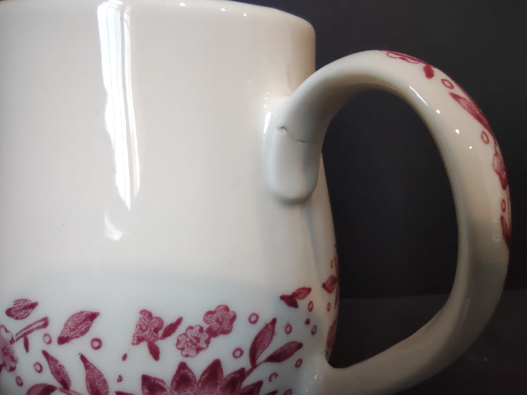 Vintage Syracuse China Carefree Mayflower Pink Floral Creamer Pitcher IMPERFECT [7152]