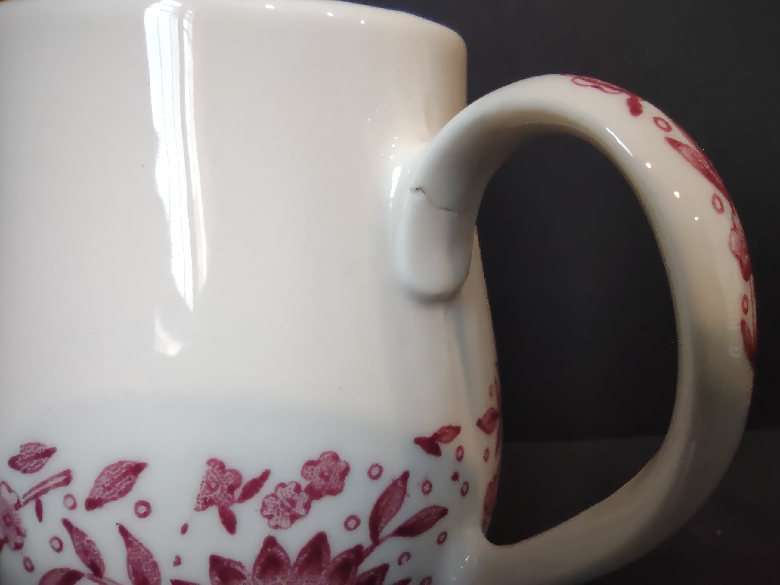 Vintage Syracuse China Carefree Mayflower Pink Floral Creamer Pitcher IMPERFECT [7152]