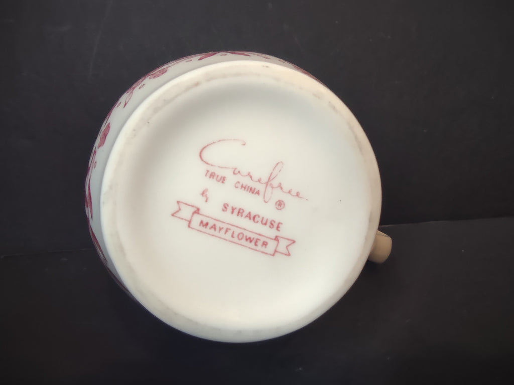 Vintage Syracuse China Carefree Mayflower Pink Floral Creamer Pitcher IMPERFECT [7152]