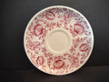 Vintage Syracuse Carefree True China Mayflower Red Floral Saucer - size measurement showing approximately 6 inches