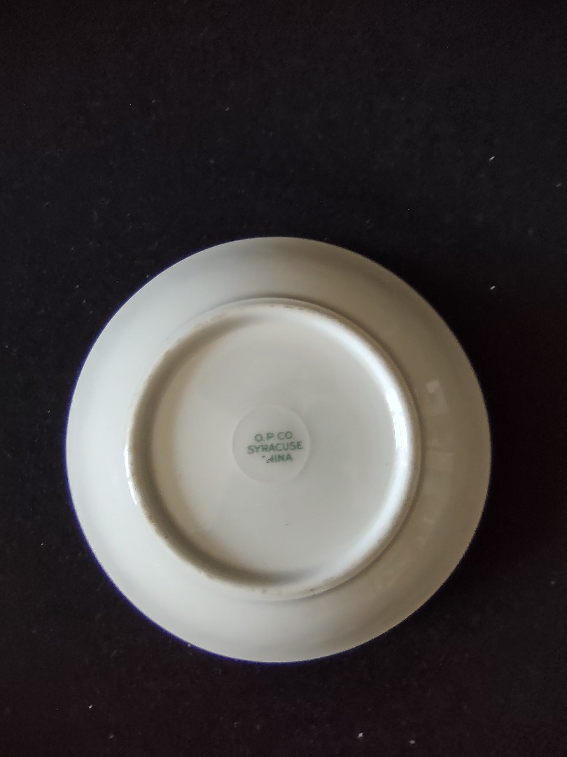 Set of 5 vintage O.P. Co. Syracuse China pink floral berry bowls arranged together