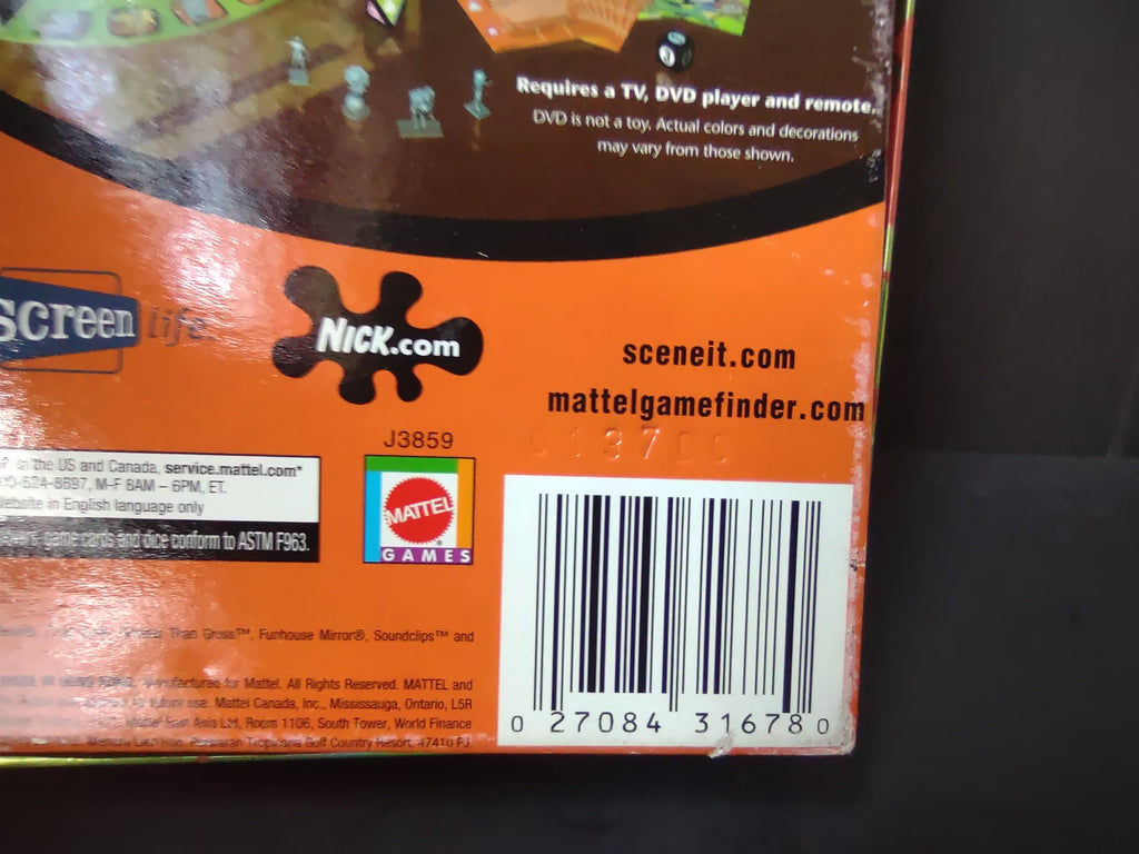 Nickelodeon Scene It box back corner with barcode J3859