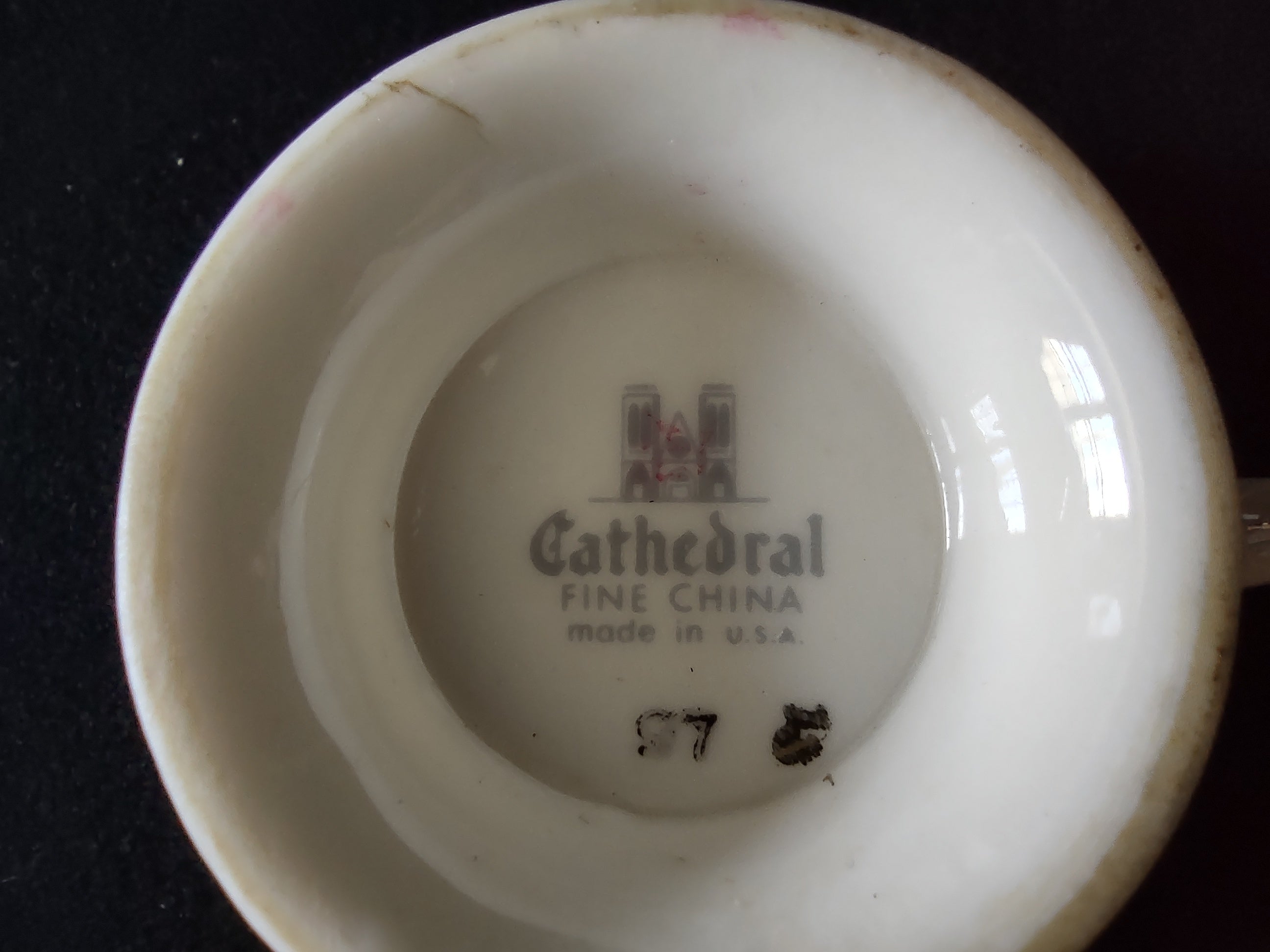 Vintage Cathedral Fine China backstamp - Made in USA