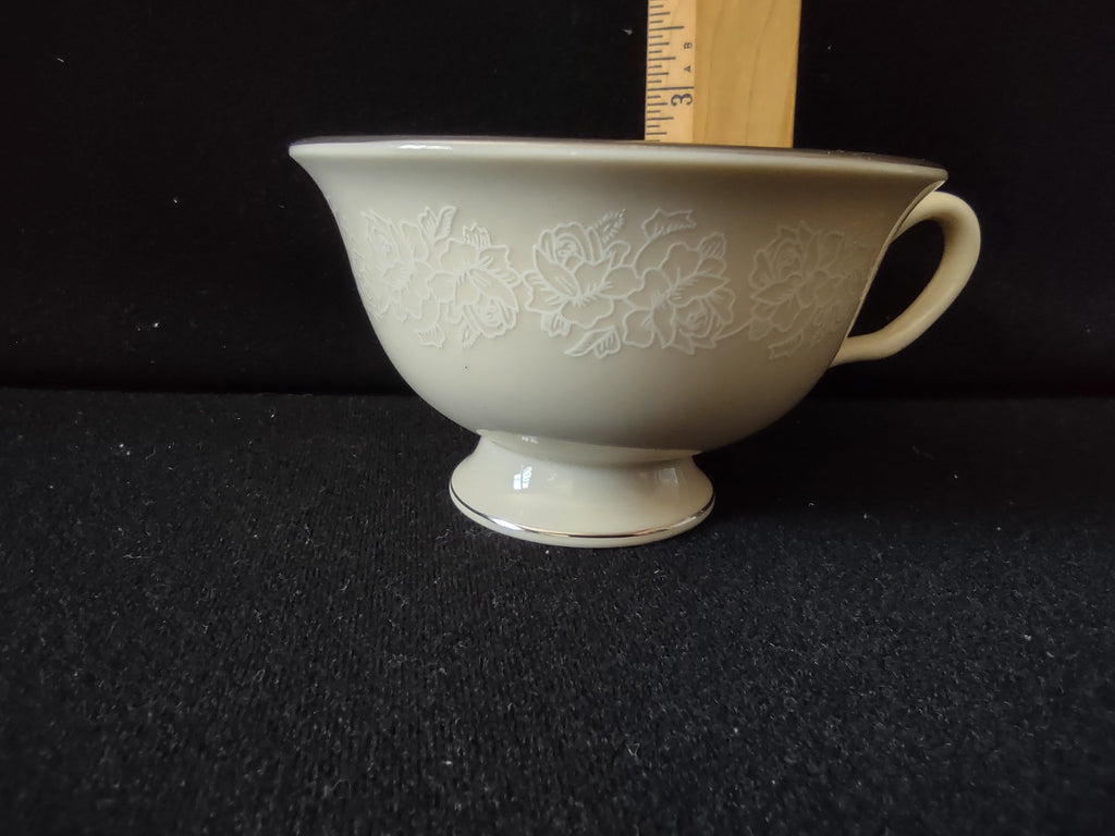 Vintage Cathedral Fine China Embossed Rose Platinum Trim Cup [7137] - interior