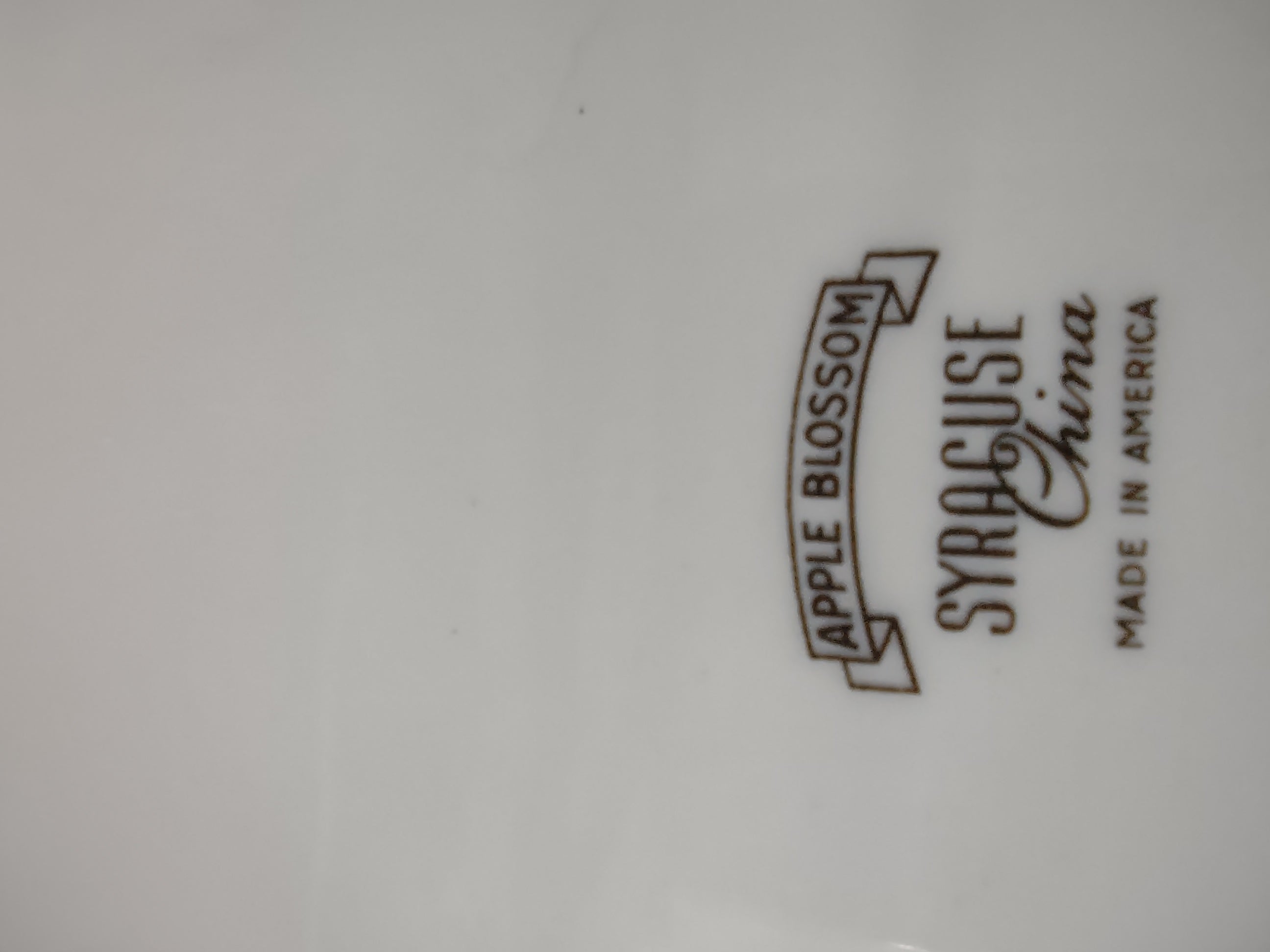 Vintage Syracuse China Apple Blossom Oval Serving Dish Pink & White [7138] - backstamp