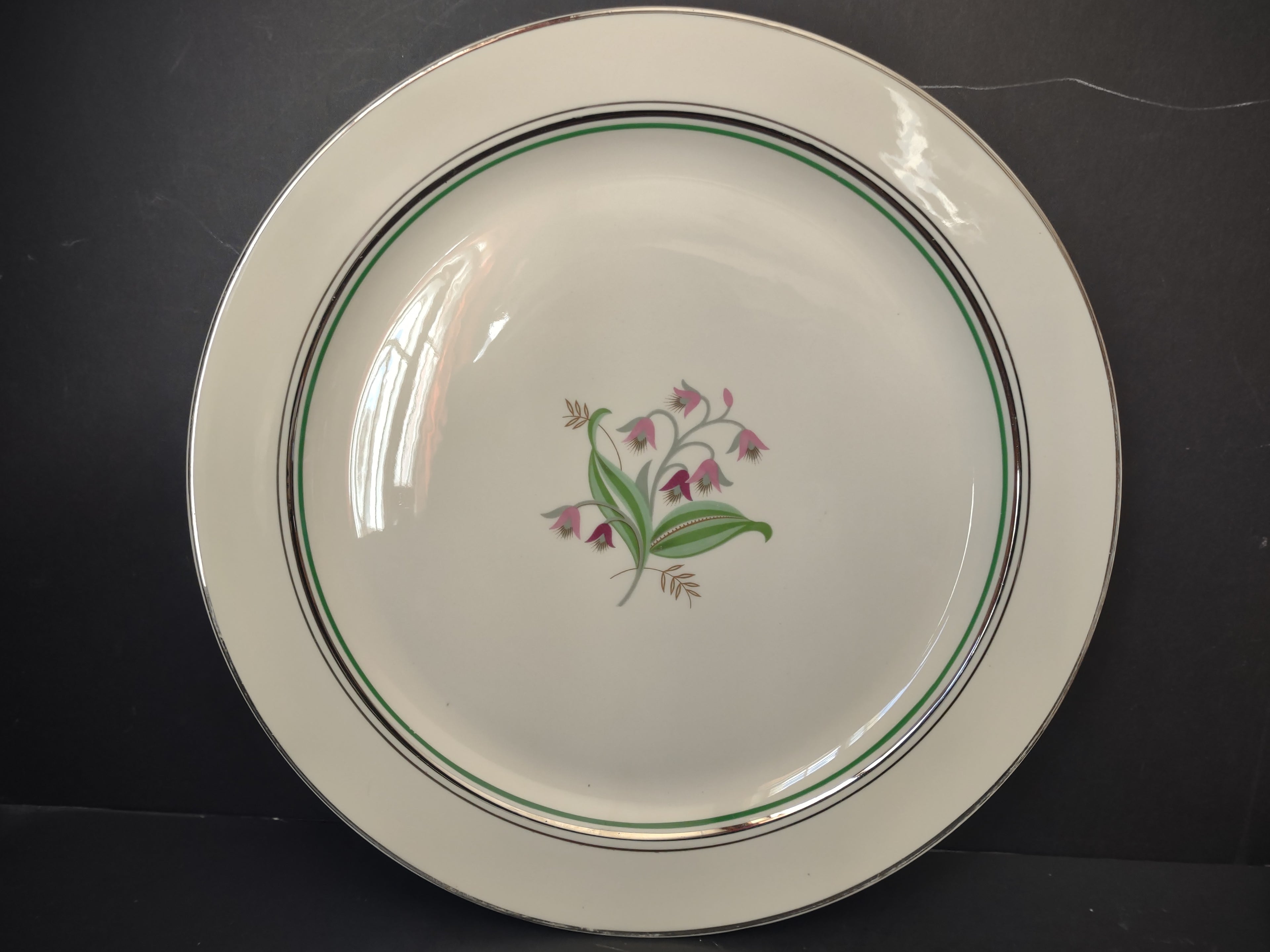 Vintage Syracuse China Bel Flower 12" Round Serving Platter Chop Plate [7160]