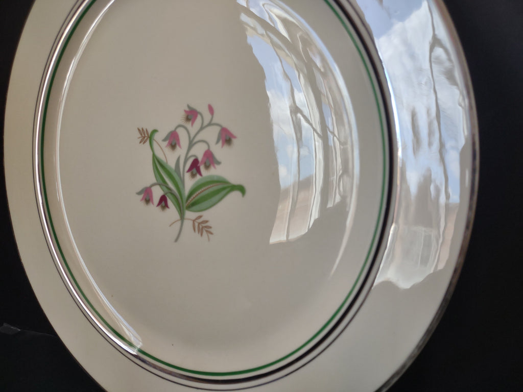 Vintage Syracuse China Bel Flower 12" Round Serving Platter Chop Plate [7160]