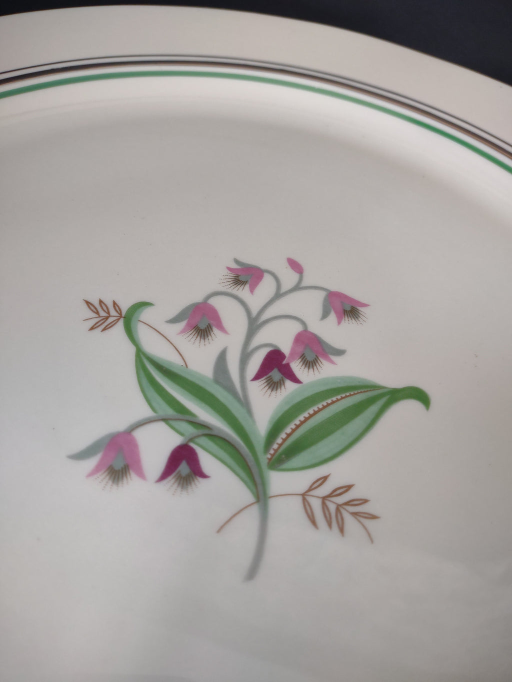 Vintage Syracuse China Bel Flower 12" Round Serving Platter Chop Plate [7160]