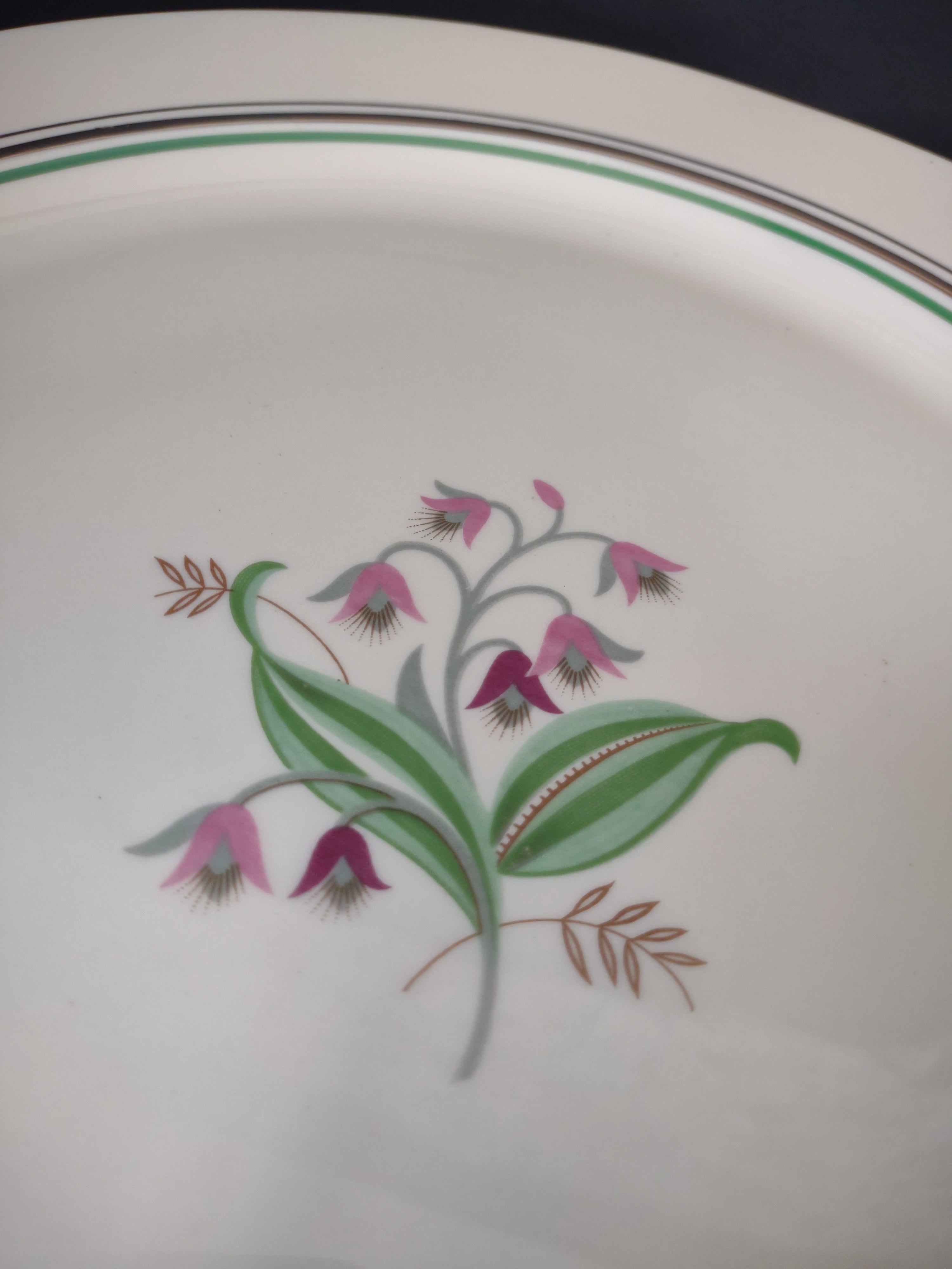 Vintage Syracuse China Bel Flower 12" Round Serving Platter Chop Plate [7160]