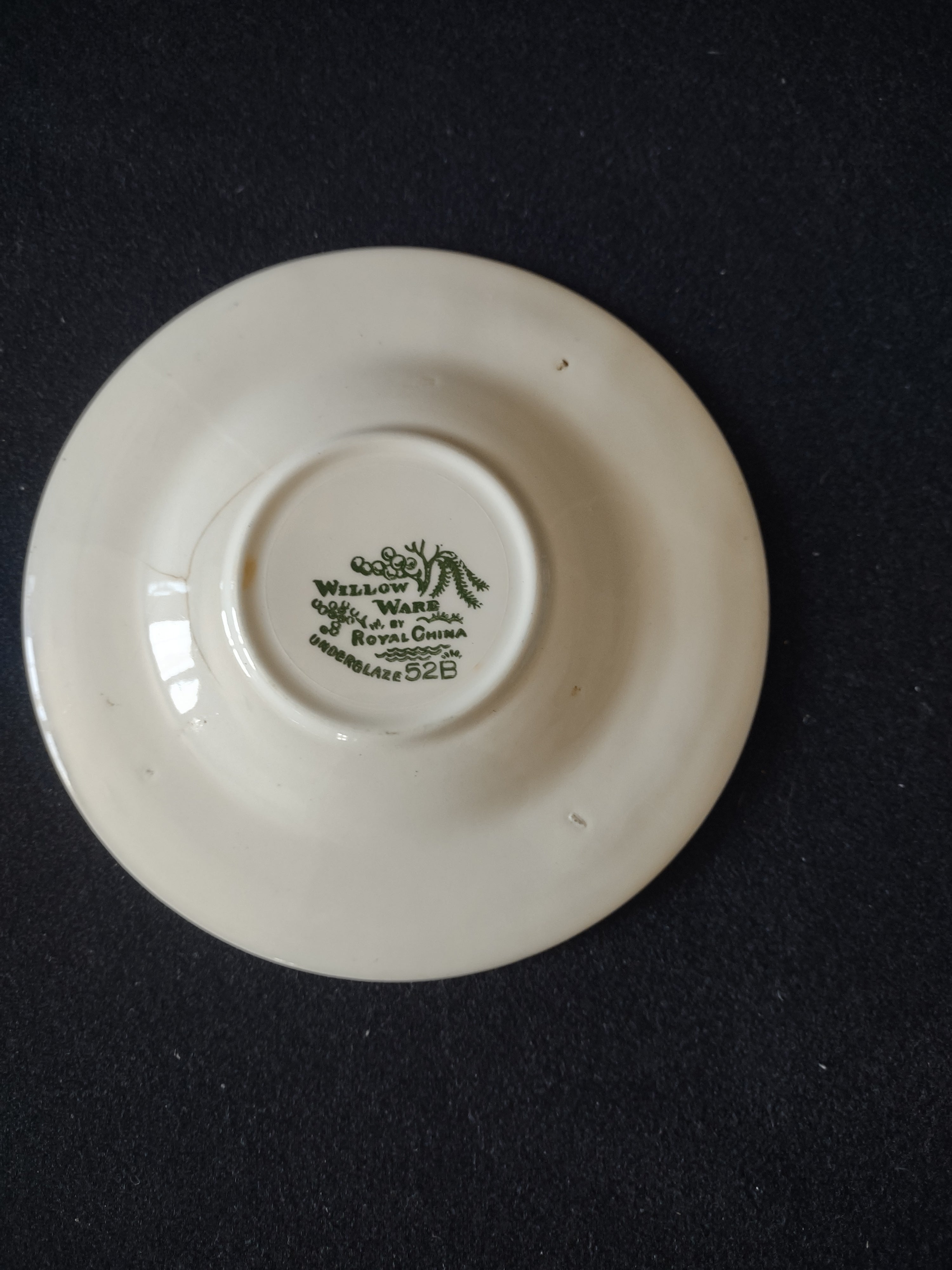 Royal China Willow Ware saucer close-up of border pattern