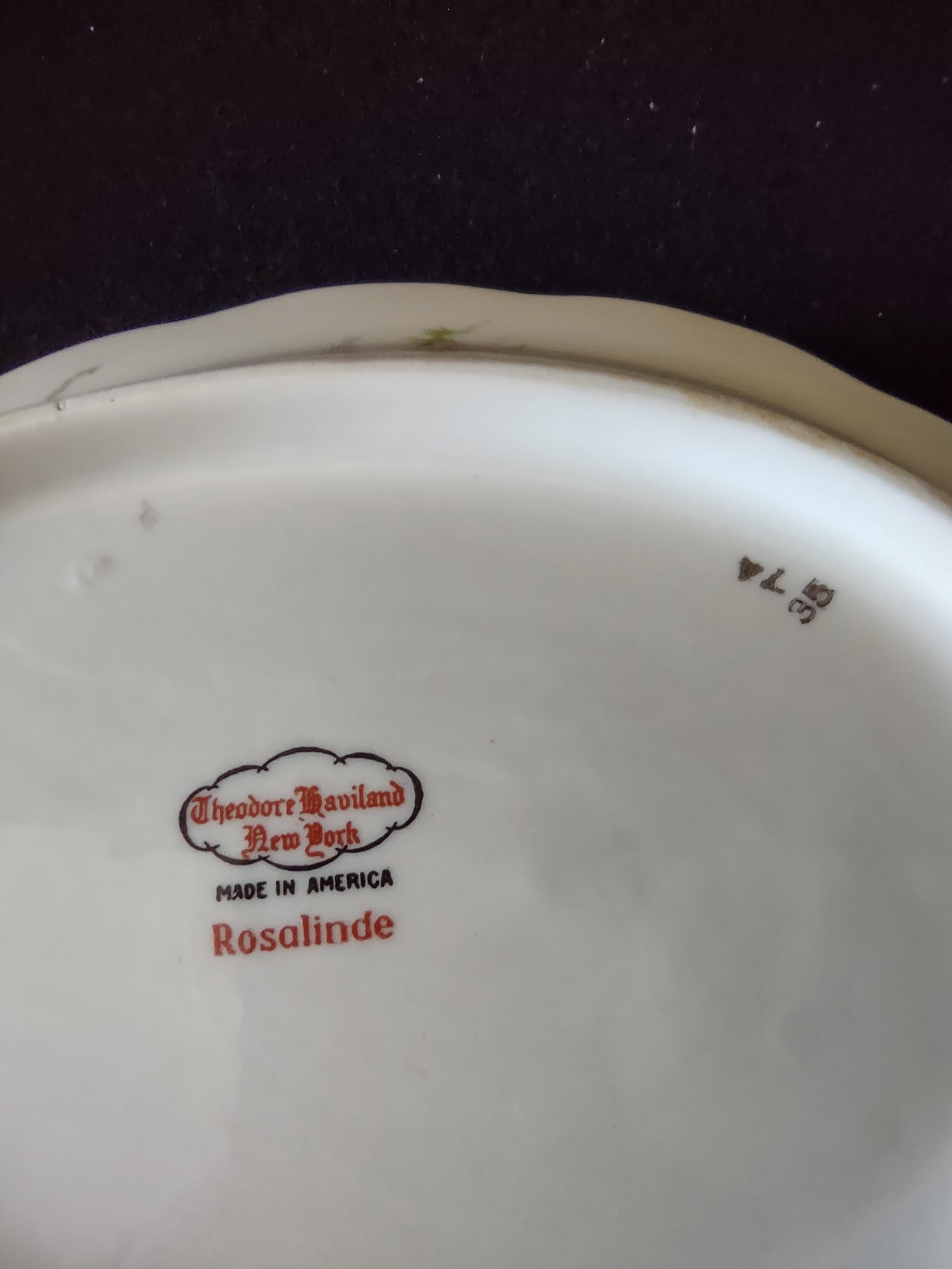 Theodore Haviland Rosalinde serving bowl three-quarter view showing form and floral pattern