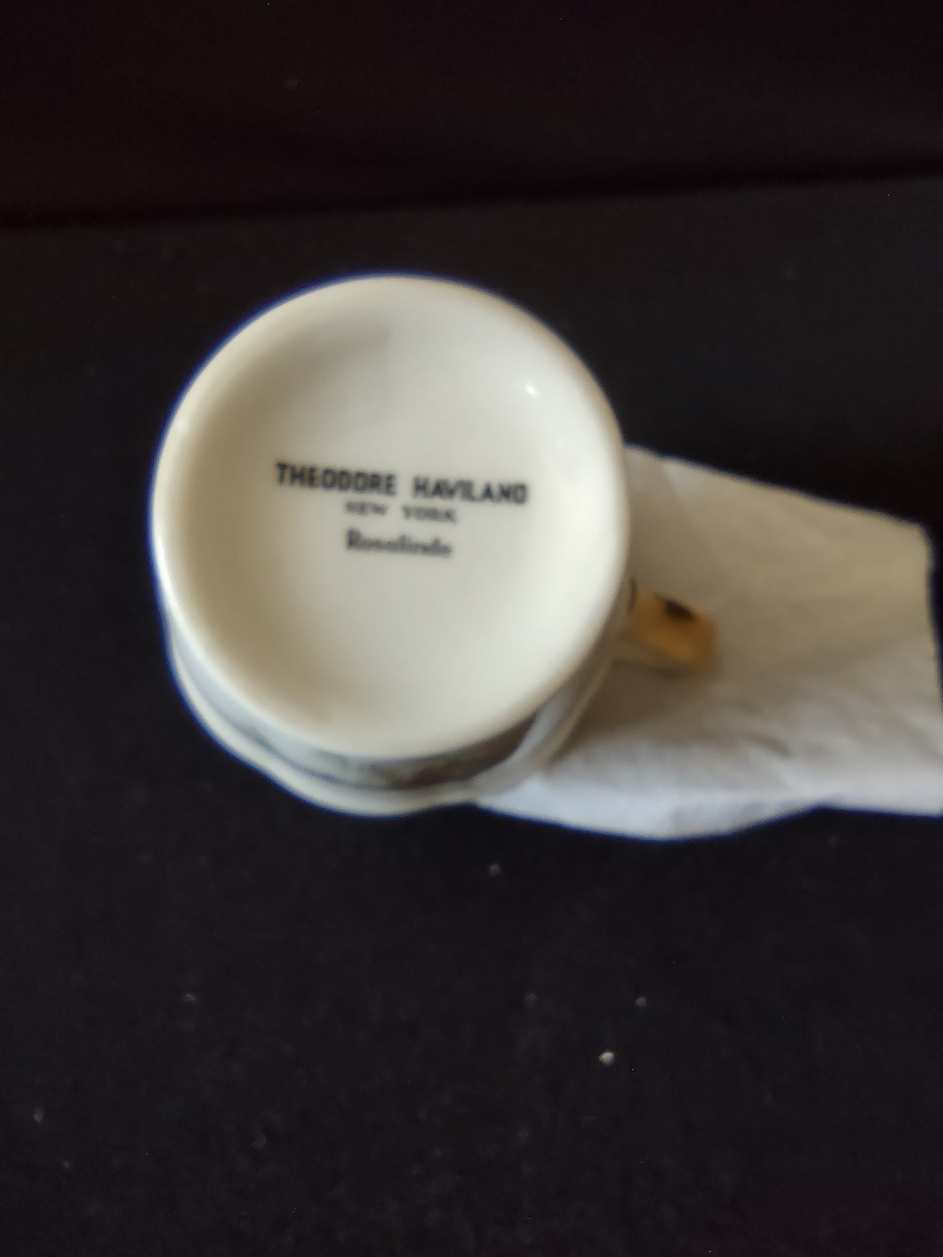 Theodore Haviland Rosalinde creamer additional view showing gold trim details