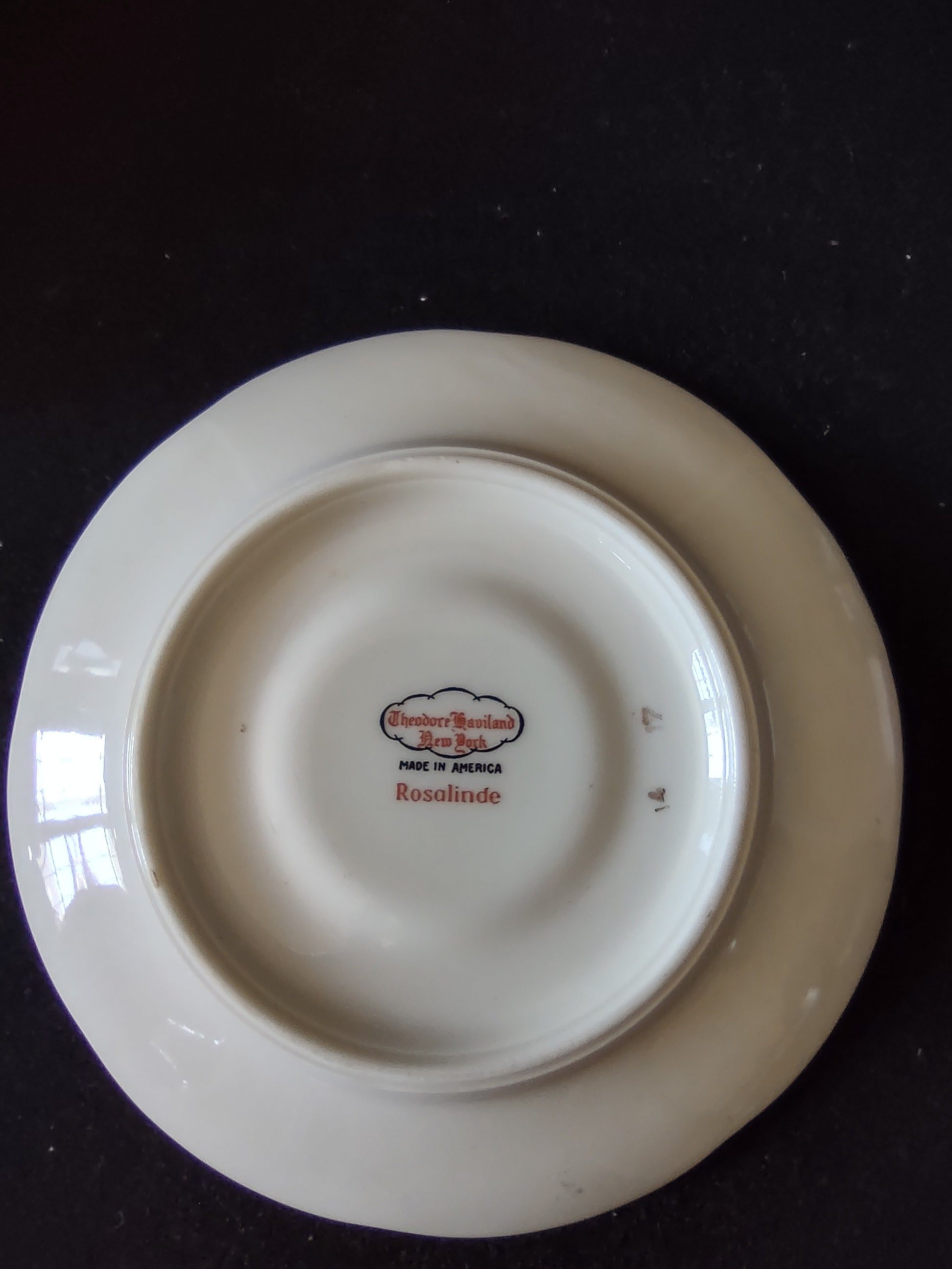 Theodore Haviland Rosalinde teacup side view with pink rose pattern