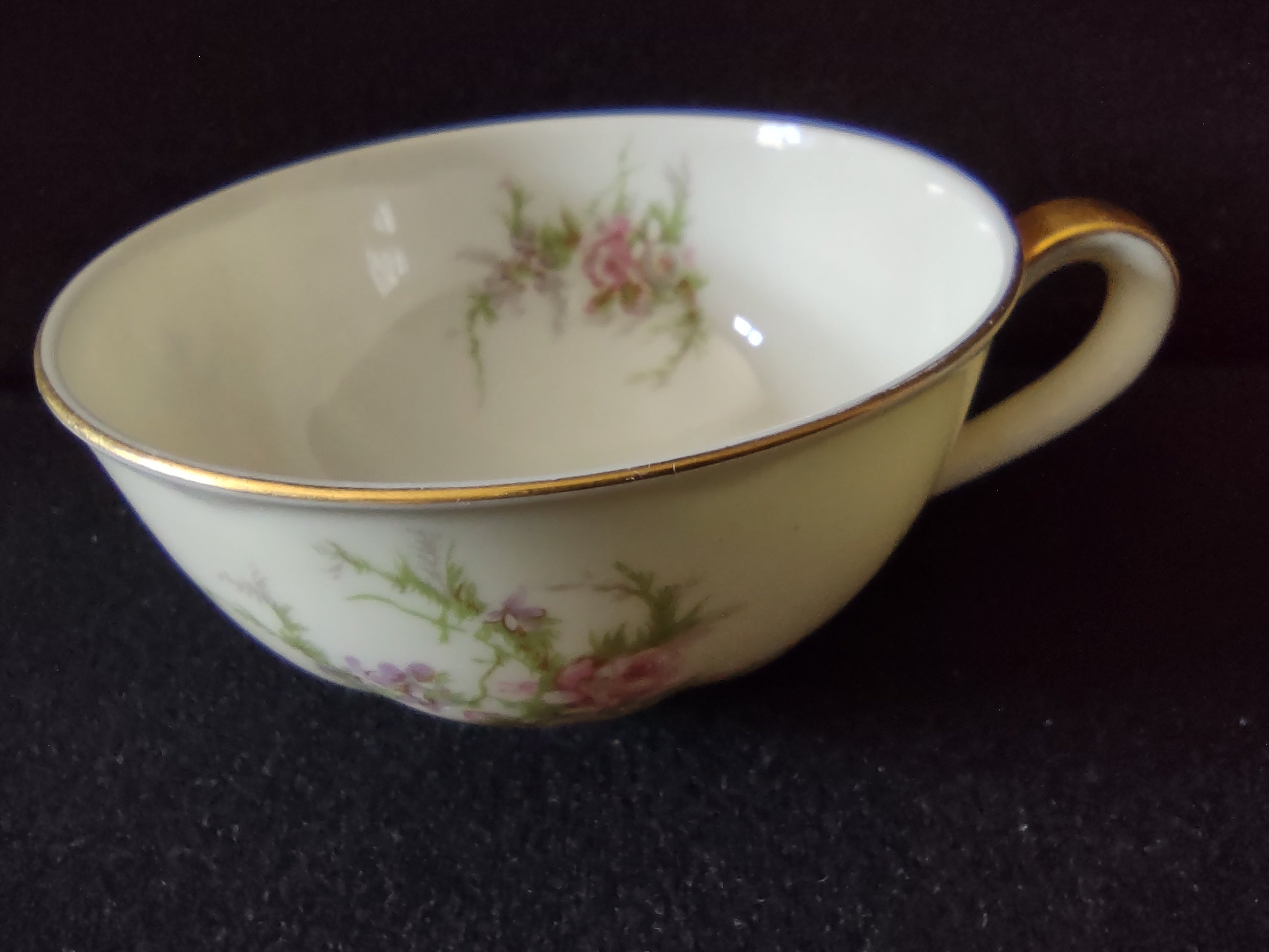 Vintage Theodore Haviland Rosalinde cup and saucer pair