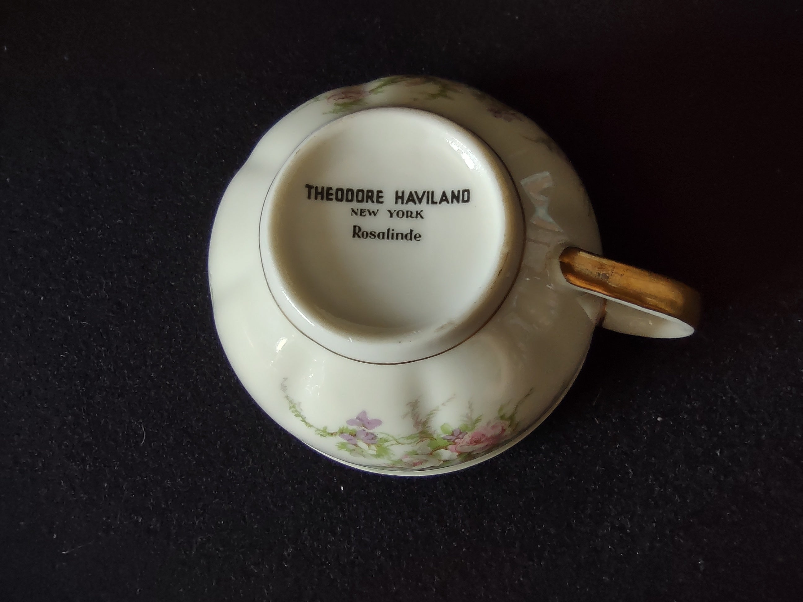 Vintage Theodore Haviland Rosalinde set of 2 cups and saucers