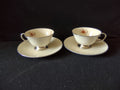 Flintridge China Brown Rose pattern detail on saucer