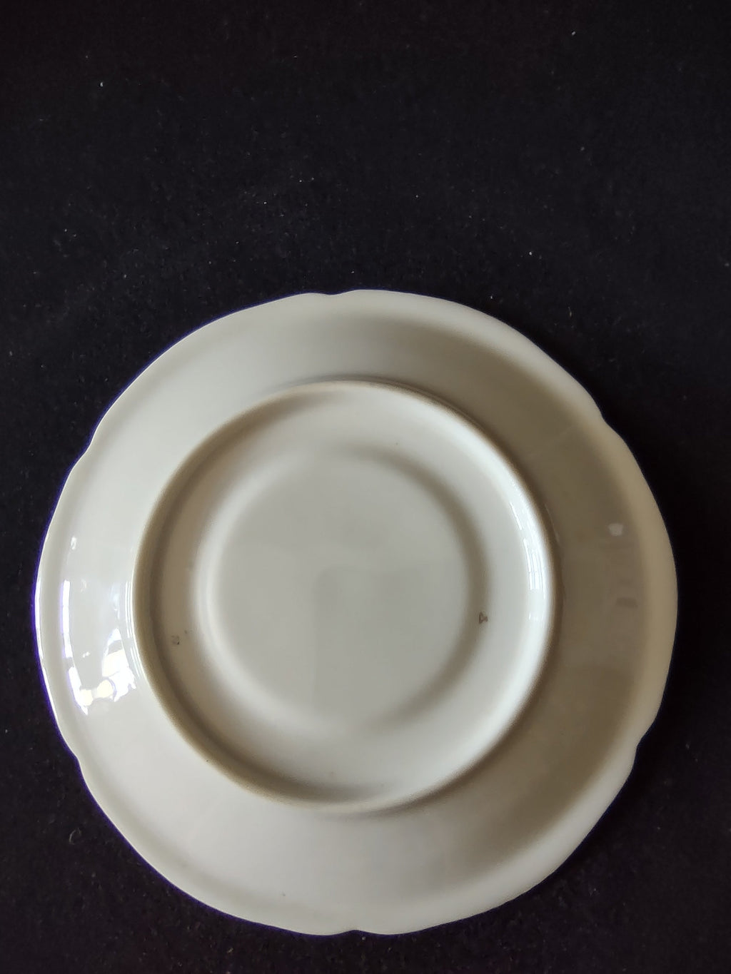 Saucer back view showing unmarked base