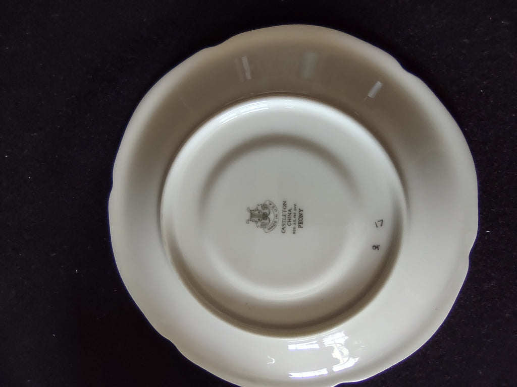 Castleton China Peony saucer angled view