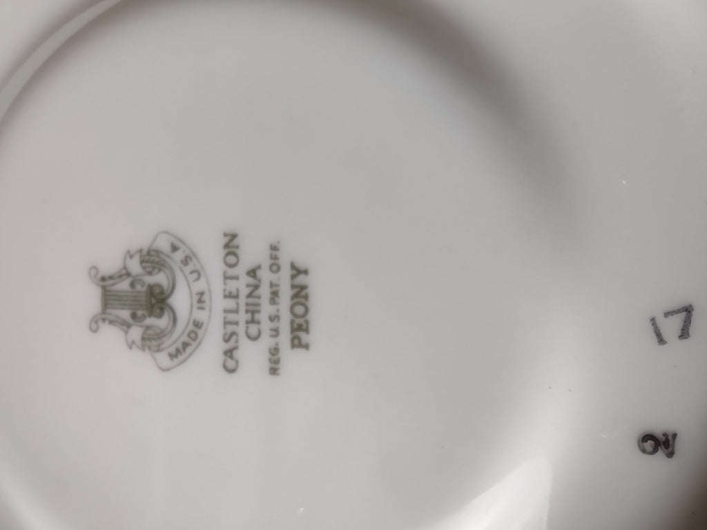 Castleton China Peony cup and saucer set, front view