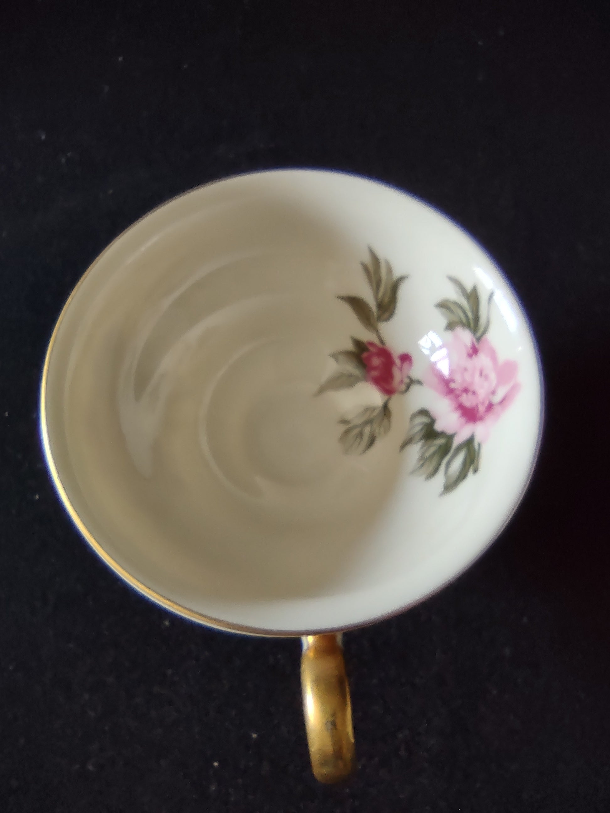 Castleton China Peony cup and saucer full set view