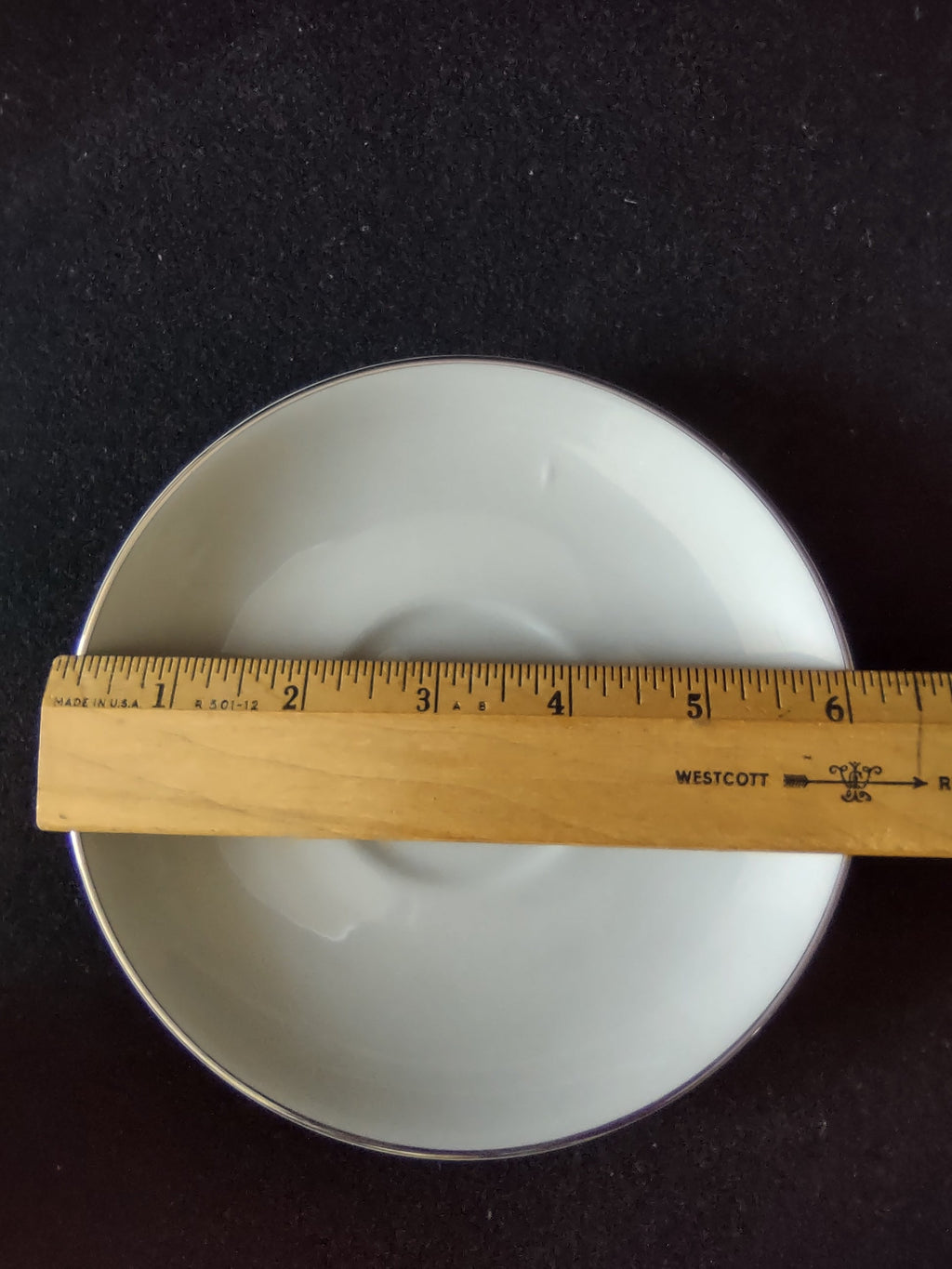 Flintridge China footed teacup side view with platinum trim