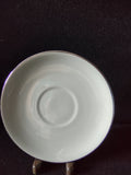 Flintridge China saucer top view showing platinum rim