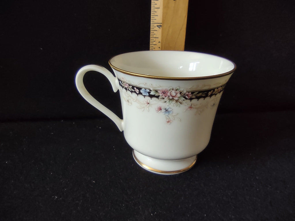Gorham Nocturne Fine China teacup opposite side view showing full floral pattern