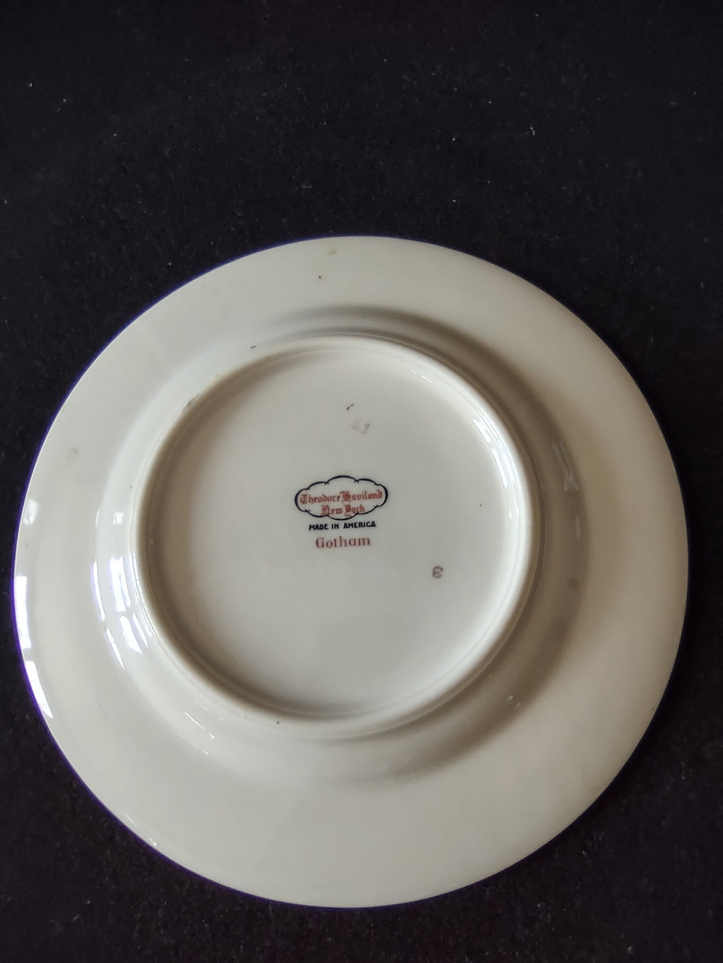 Theodore Haviland Gotham plate backstamp close-up