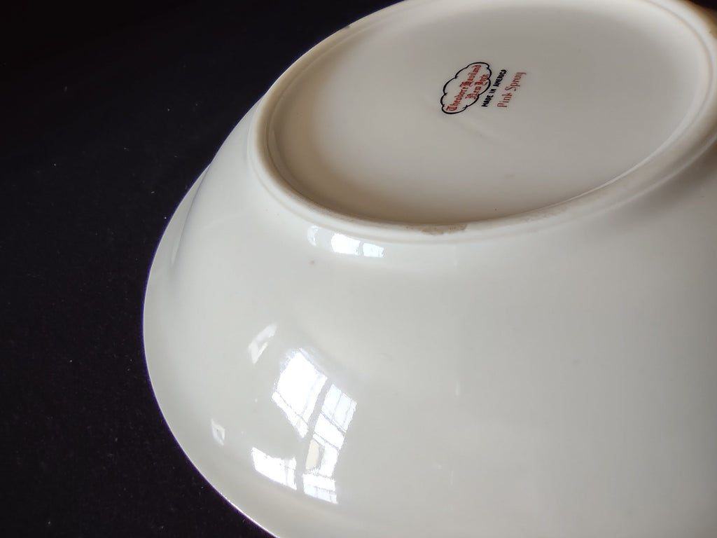 Pink Spray rimmed bowl additional view