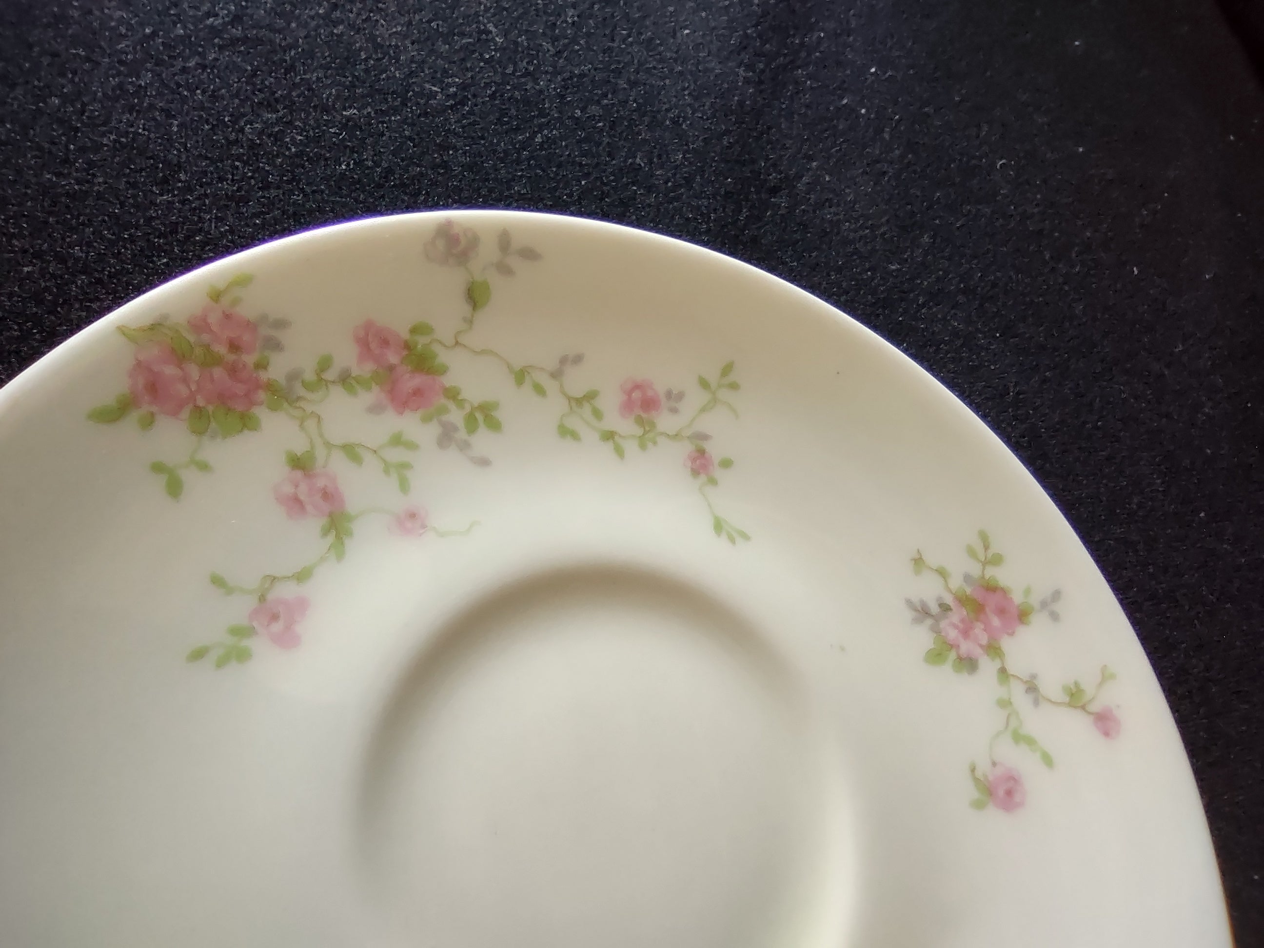 Theodore Haviland Pink Spray saucer with floral spray detail