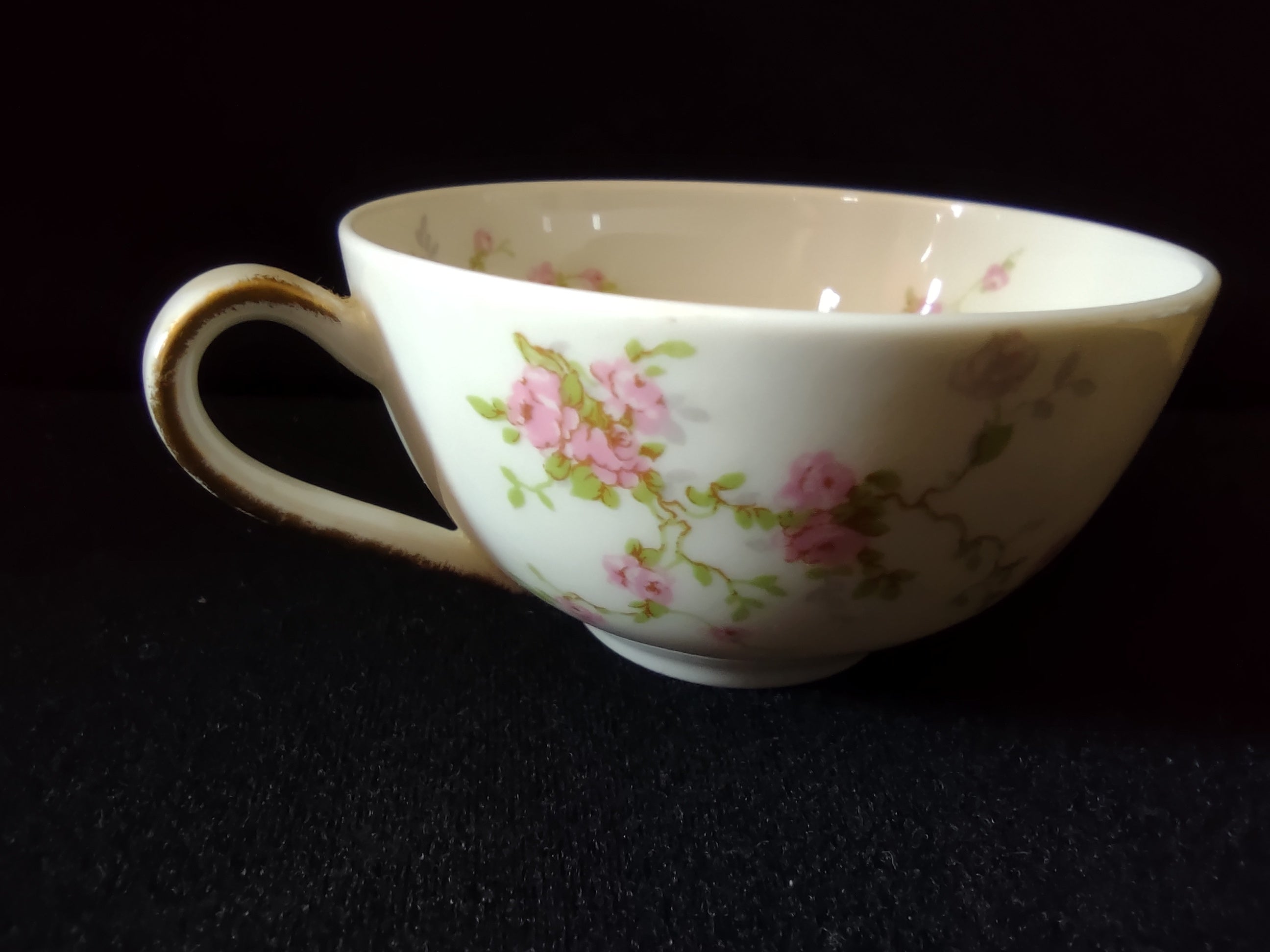 Theodore Haviland Pink Spray teacup opposite side view