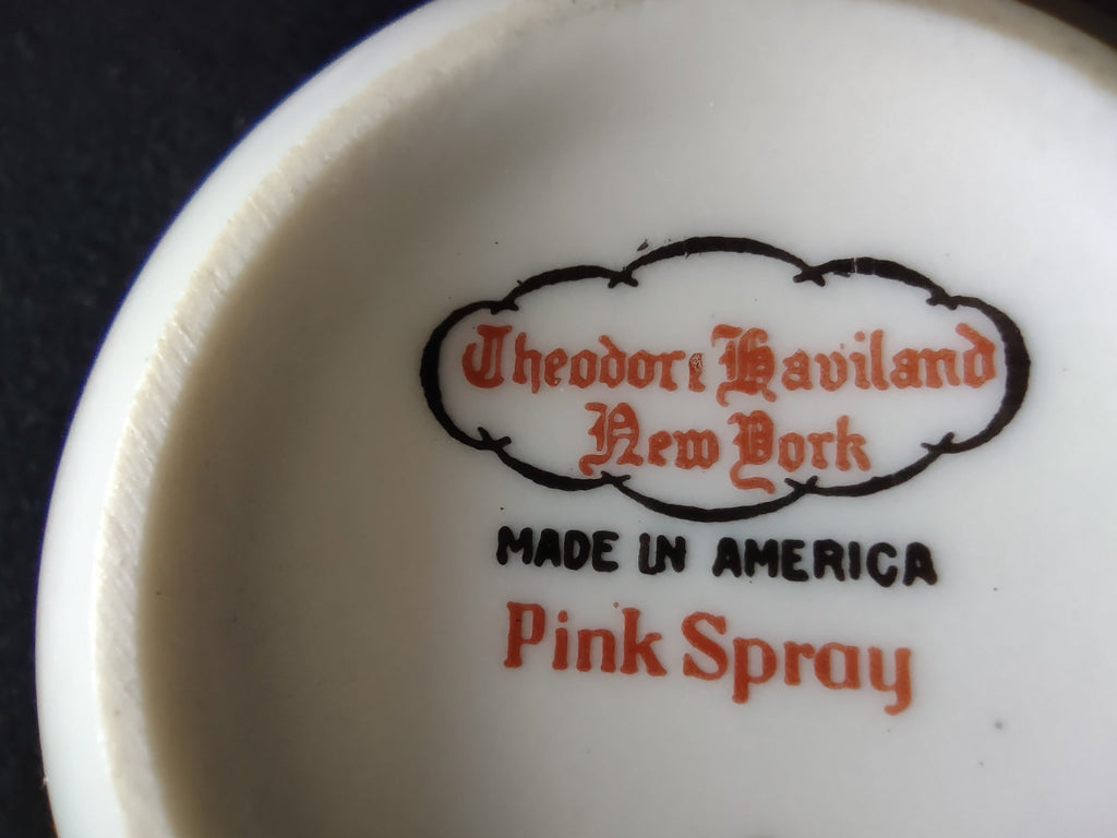 Theodore Haviland Pink Spray teacup interior top view