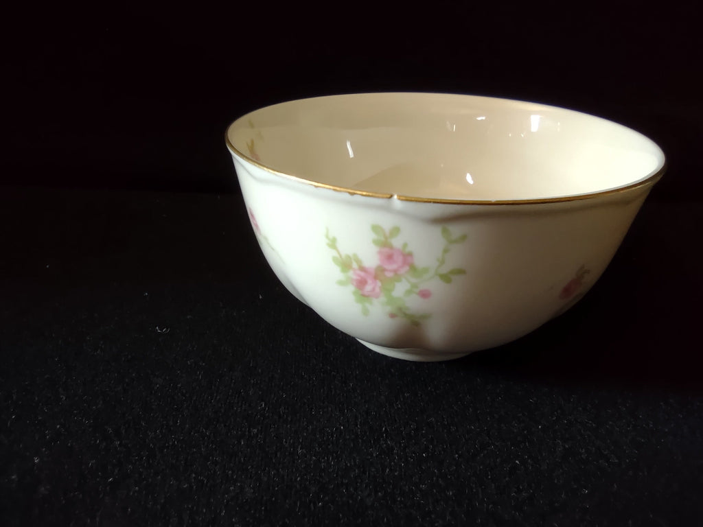 Vintage Theodore Haviland New York pink rose gold rim teacup side view no handle